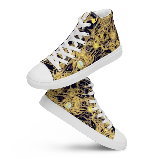 Cosmic Gilt on a Men's High Top Canvas Shoes