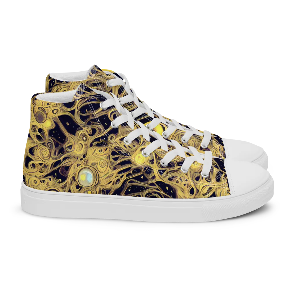 Cosmic Gilt on Women's High Top Canvas Shoes — Right