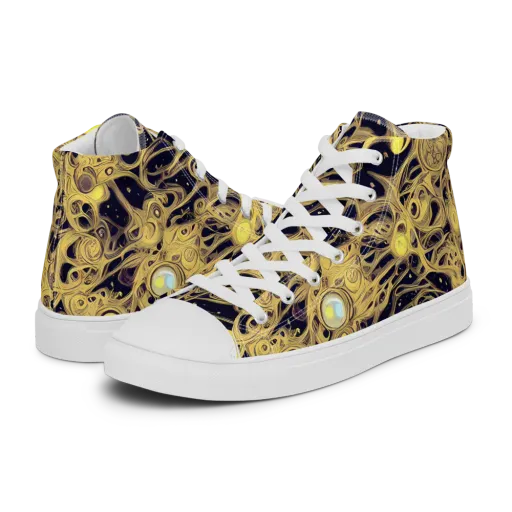 Cosmic Gilt on a Women's High Top Canvas Shoes