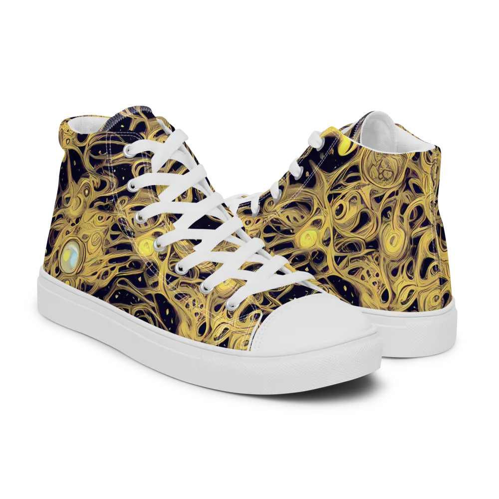 Cosmic Gilt on Women's High Top Canvas Shoes — Right
