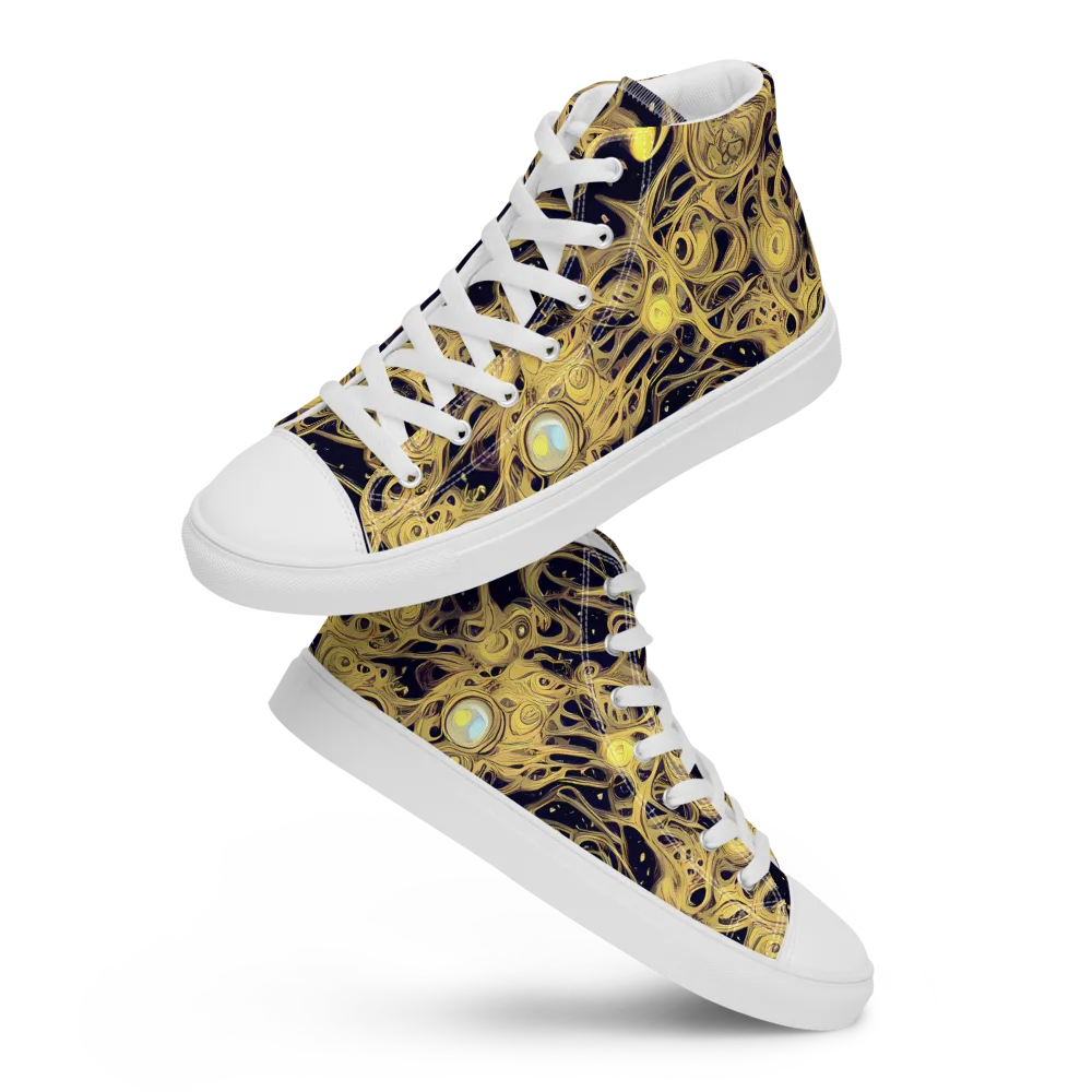 Cosmic Gilt on Women's High Top Canvas Shoes — Front