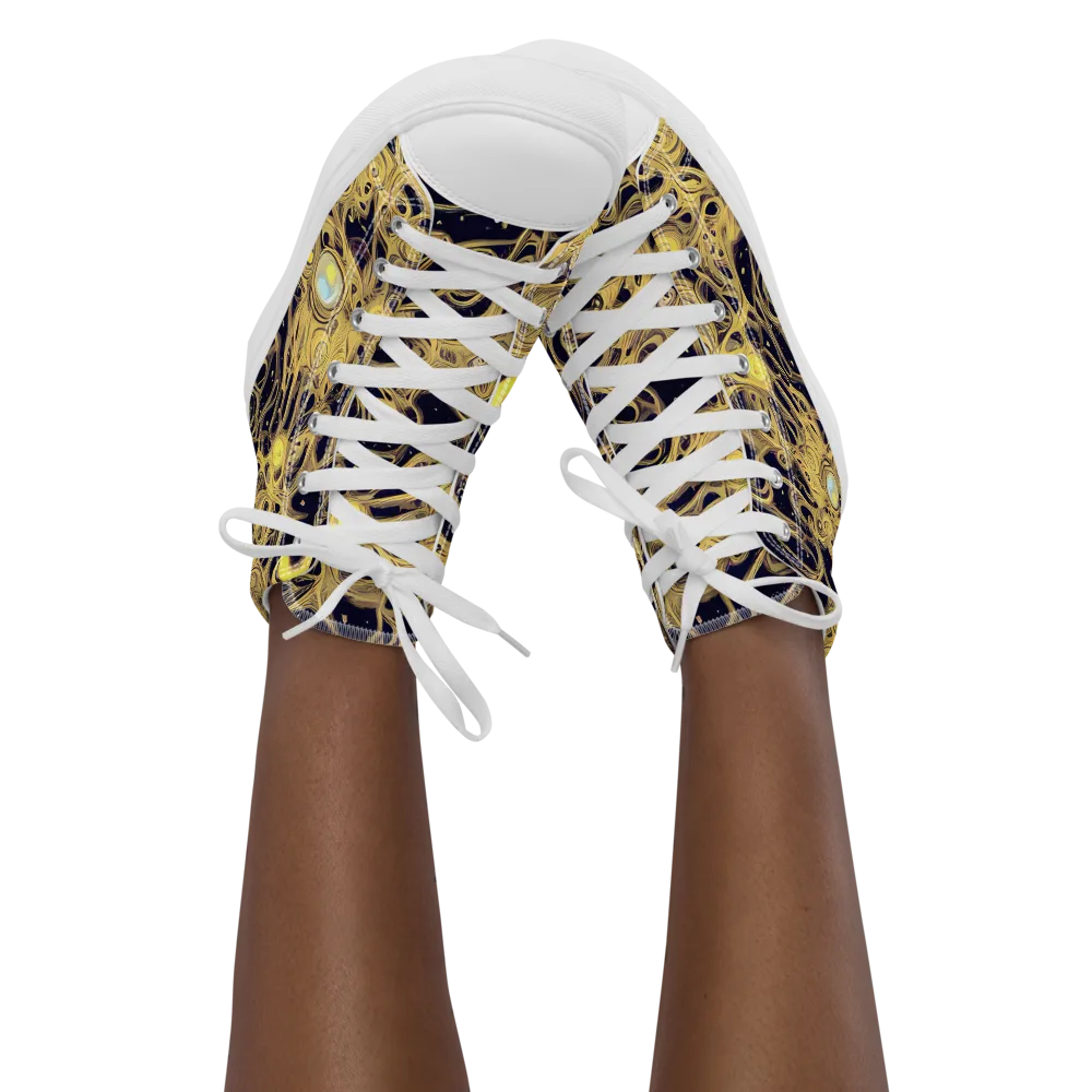 Cosmic Gilt on Women's High Top Canvas Shoes — Front