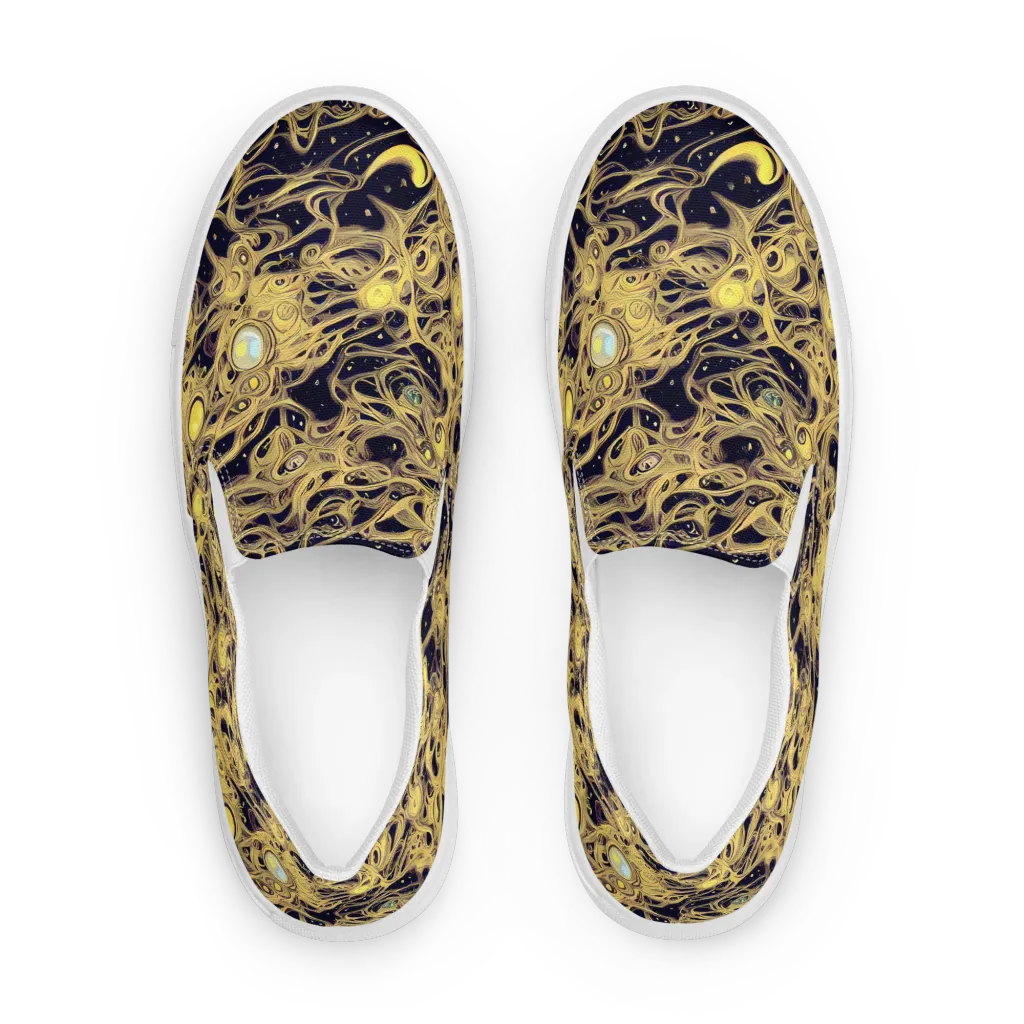 Cosmic Gilt on Men's Slip-On Canvas Shoes — Front
