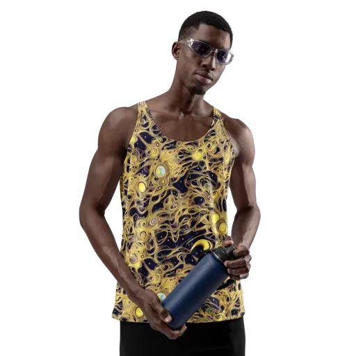 Cosmic Gilt on a Men's Tank Top