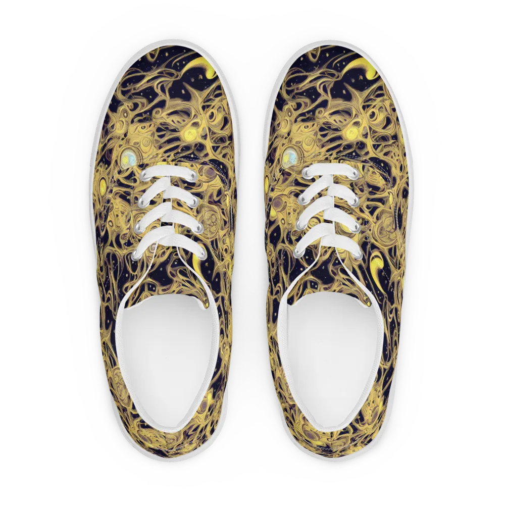 Cosmic Gilt on Men's Lace-Up Canvas Shoes — Front