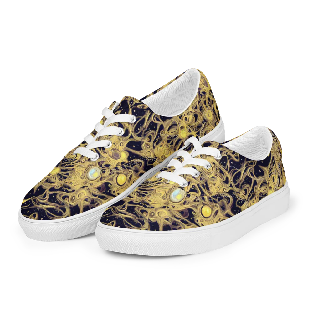 Cosmic Gilt on Men's Lace-Up Canvas Shoes — Left Front