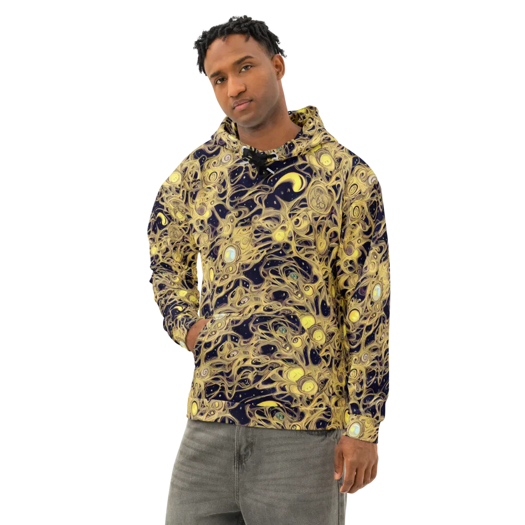 Cosmic Gilt on Cotton Hoodie — Left Front