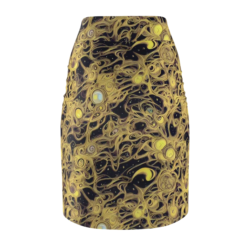Cosmic Gilt on Pencil Skirt — Back