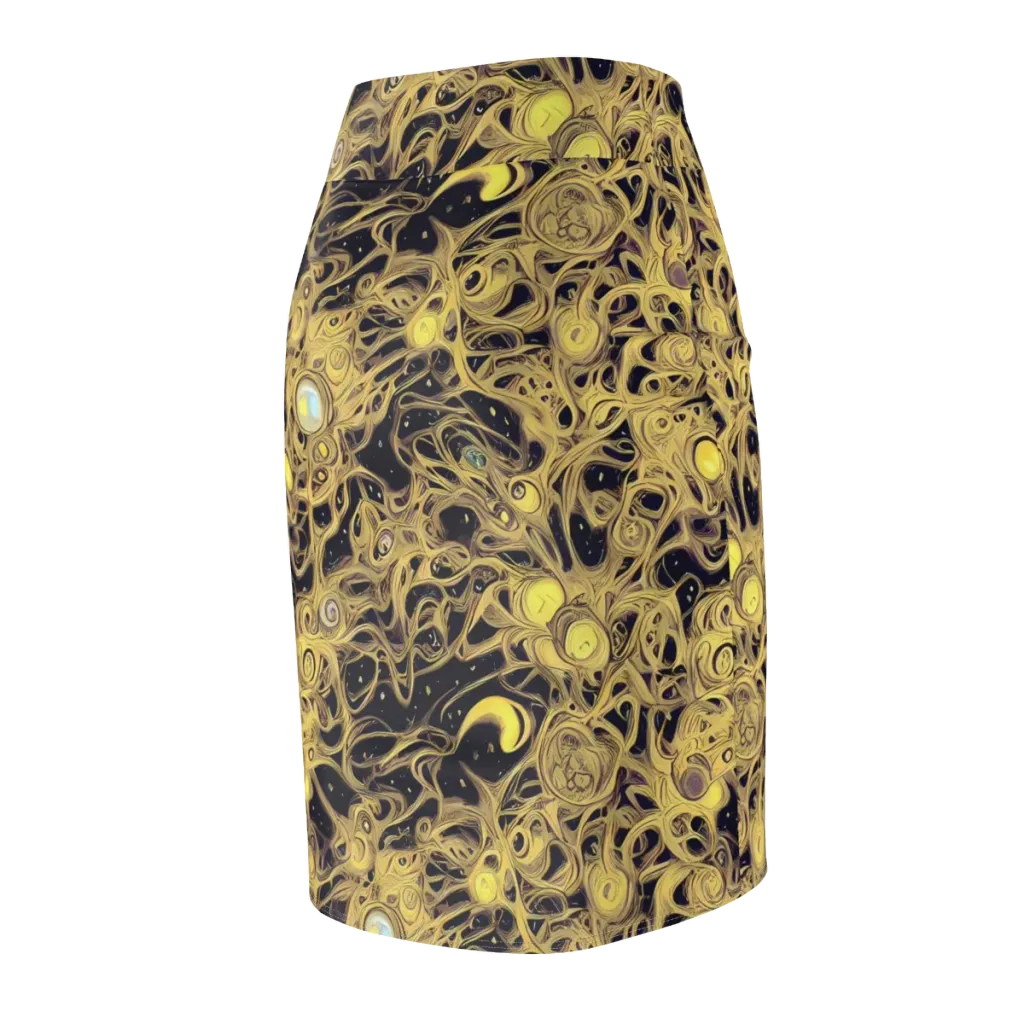 Cosmic Gilt on Pencil Skirt — Back Side