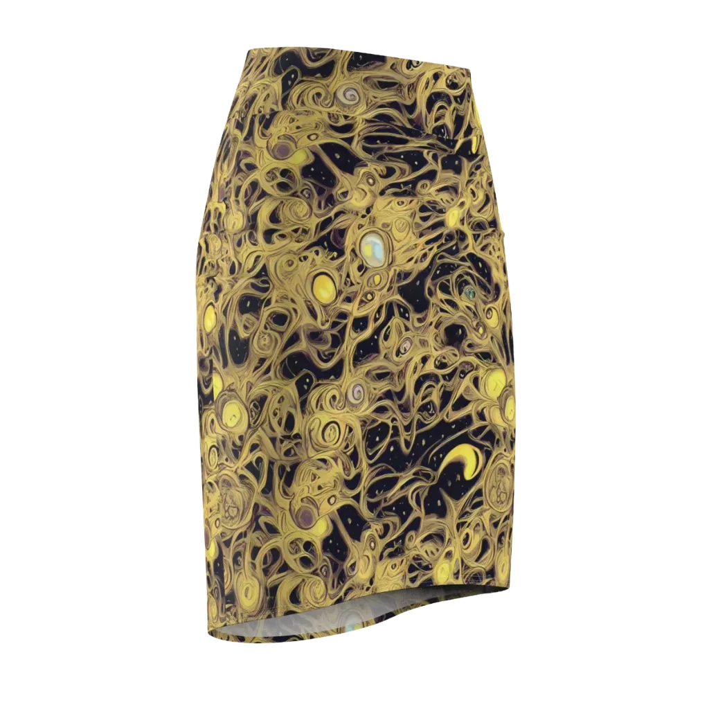 Cosmic Gilt on Pencil Skirt — Front Side