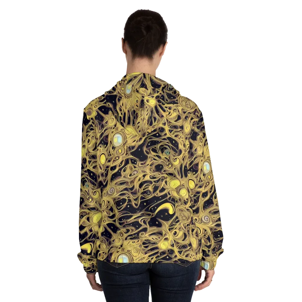 Cosmic Gilt on Women's Full-Zip Hoodie — Back On Person