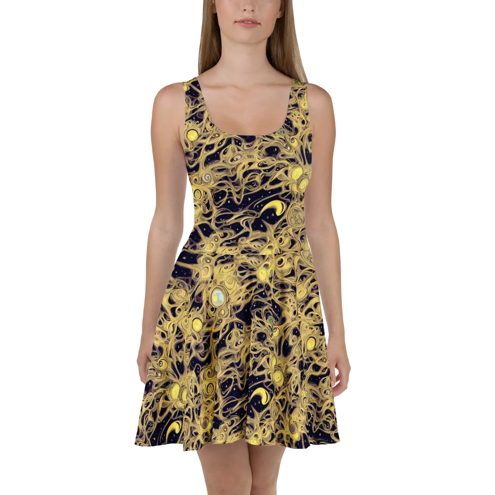 Cosmic Gilt on Skater Dress — Front