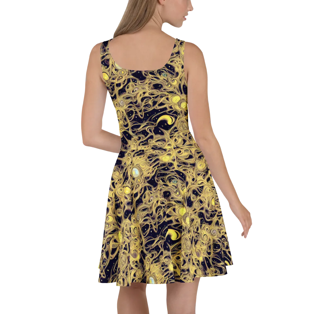 Cosmic Gilt on Skater Dress — Back