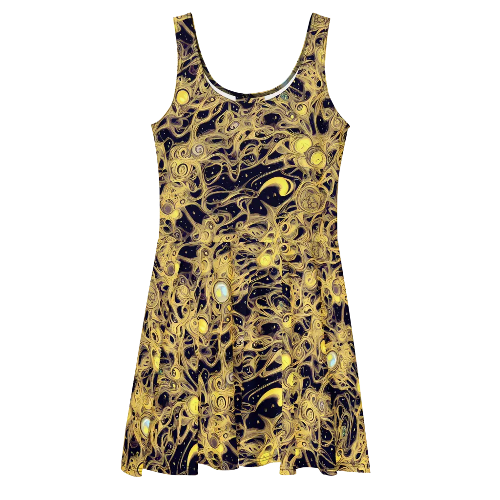 Cosmic Gilt on Skater Dress — Front
