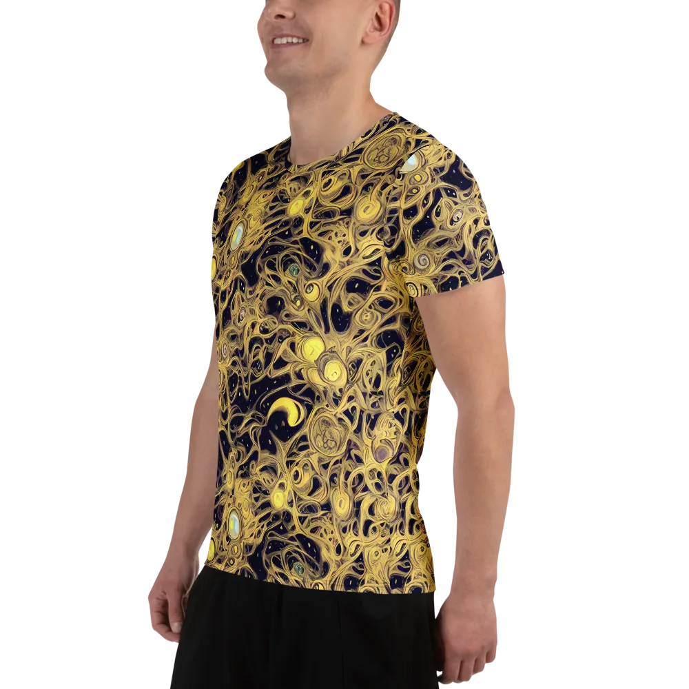 Cosmic Gilt on Men's Athletic T-Shirt — Left