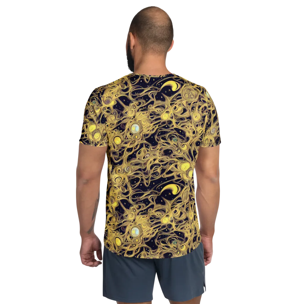 Cosmic Gilt on Men's Athletic T-Shirt — Back