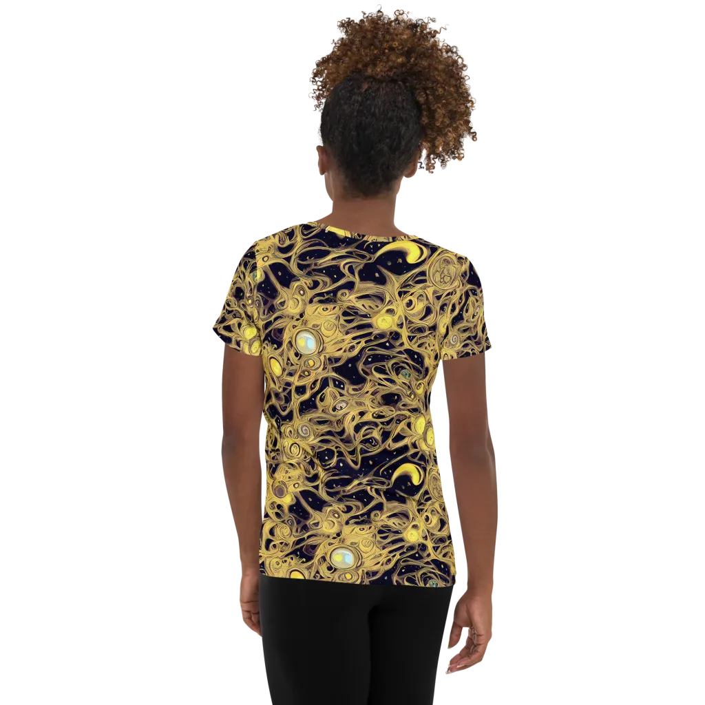 Cosmic Gilt on Women's Athletic T-Shirt — Back