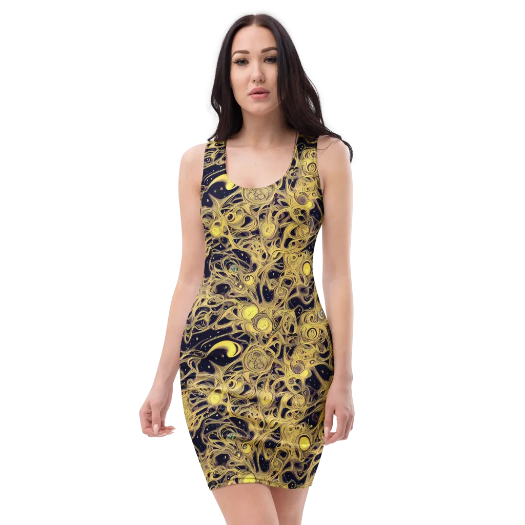 Cosmic Gilt on Bodycon Dress — Front