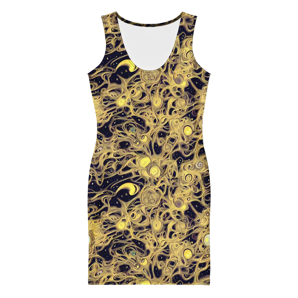 Cosmic Gilt on Bodycon Dress — Front