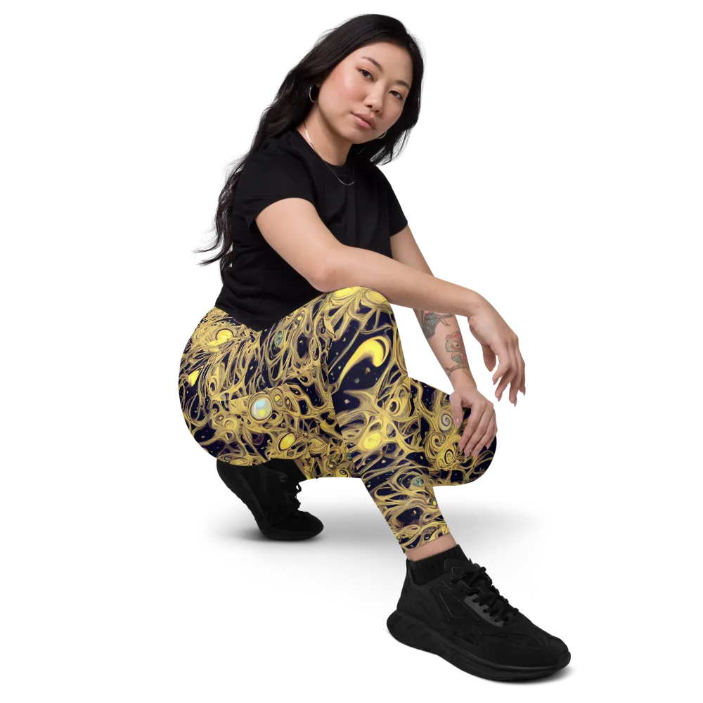 Cosmic Gilt on Leggings with Pockets — Right Front