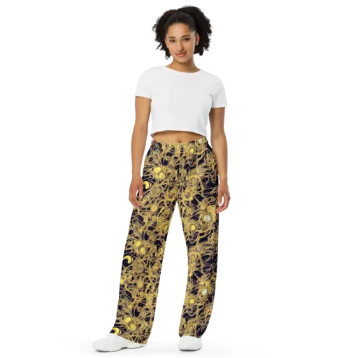 Cosmic Gilt on a Wide-Leg Pants