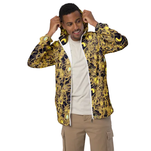 Cosmic Gilt on a Men's Windbreaker