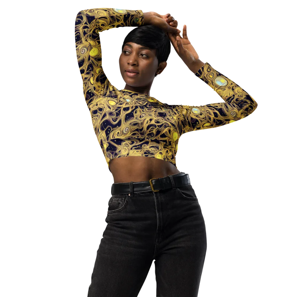 Cosmic Gilt on Long Sleeve Crop Top — Front