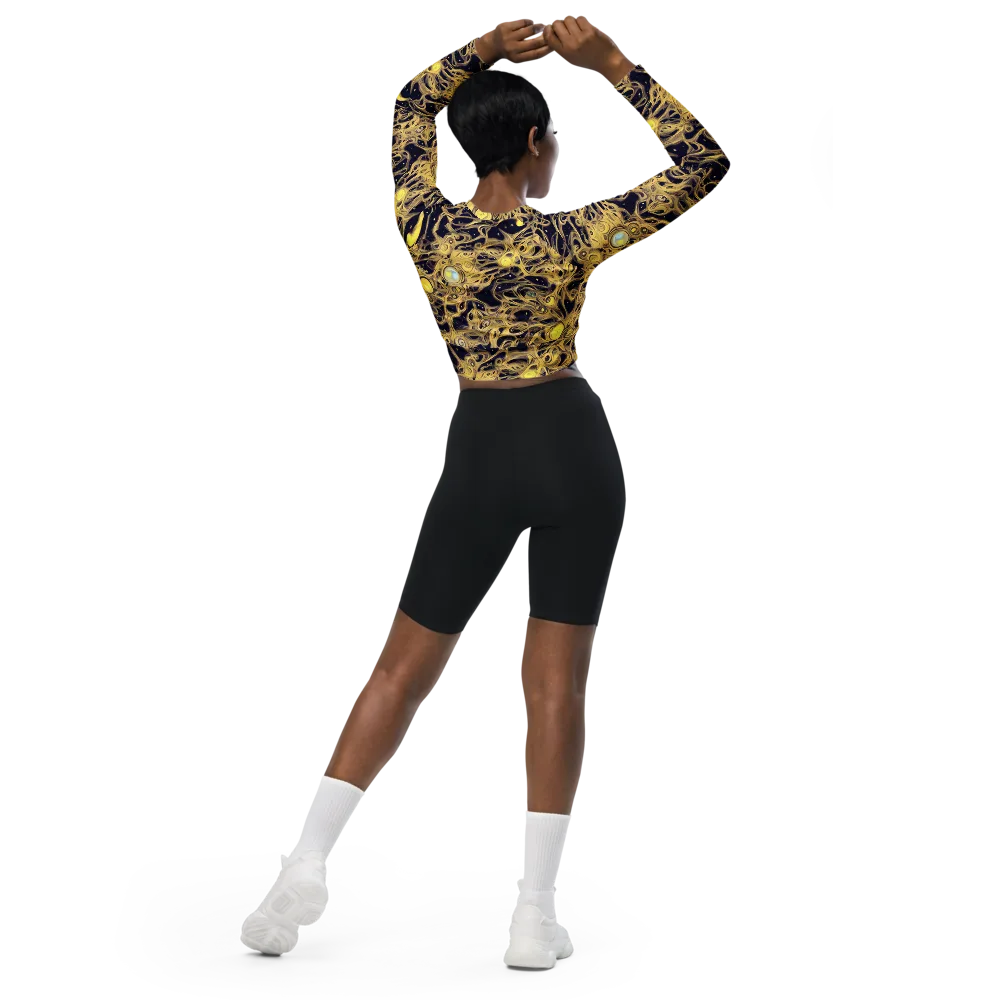 Cosmic Gilt on Long Sleeve Crop Top — Back