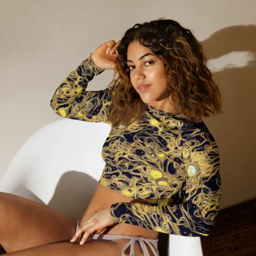 Cosmic Gilt on a Long Sleeve Crop Top