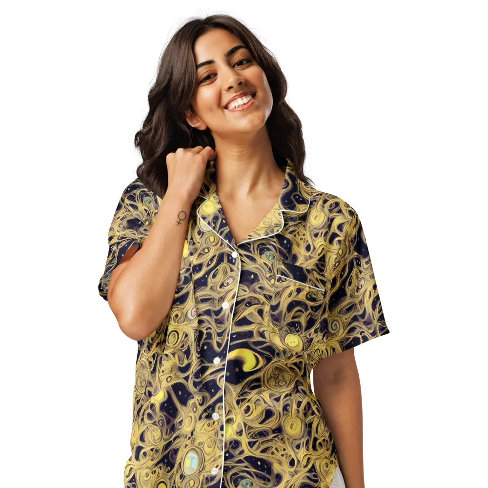 Cosmic Gilt on Women's Short Sleeve Pajama Top — Front