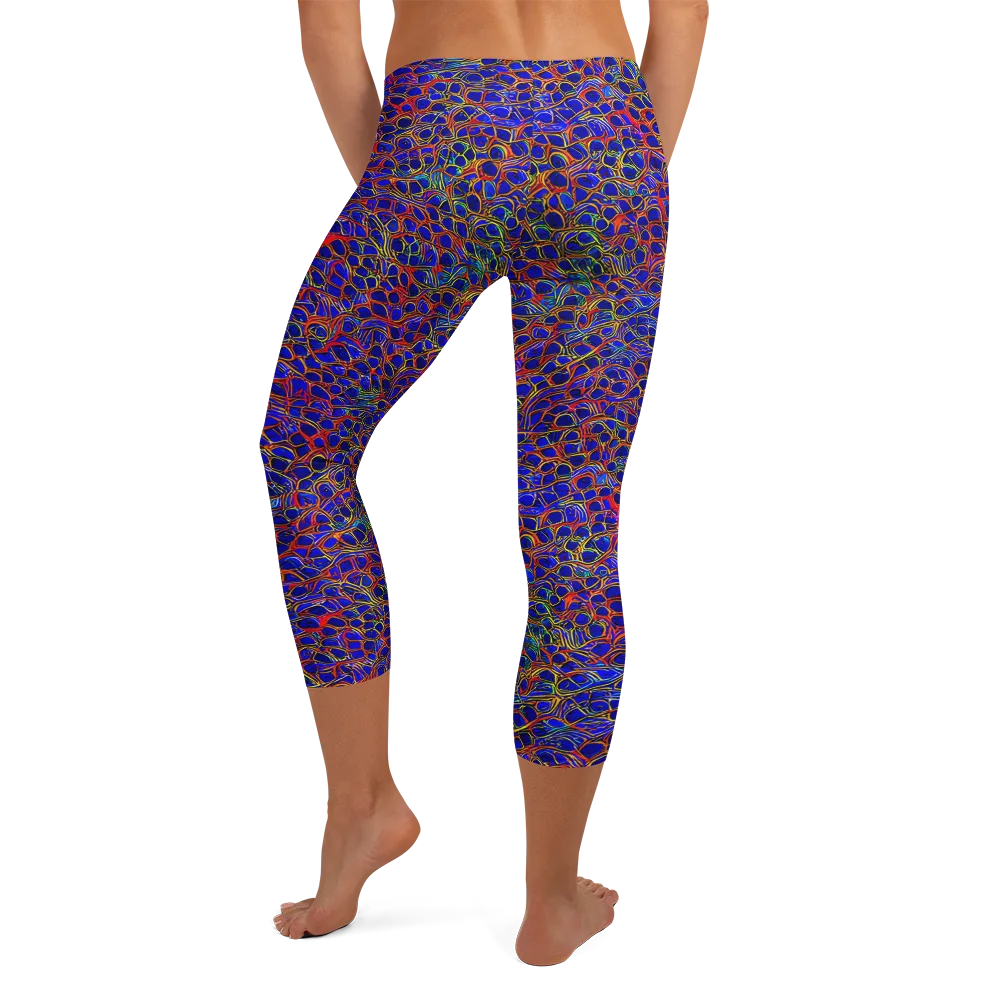 Sonic Mosaic on Capri Leggings — Back