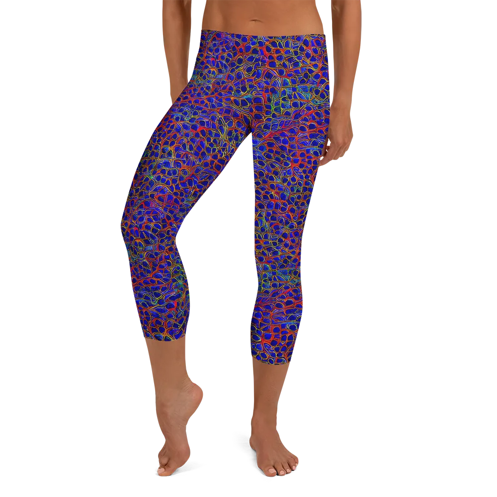 Sonic Mosaic on Capri Leggings — Front