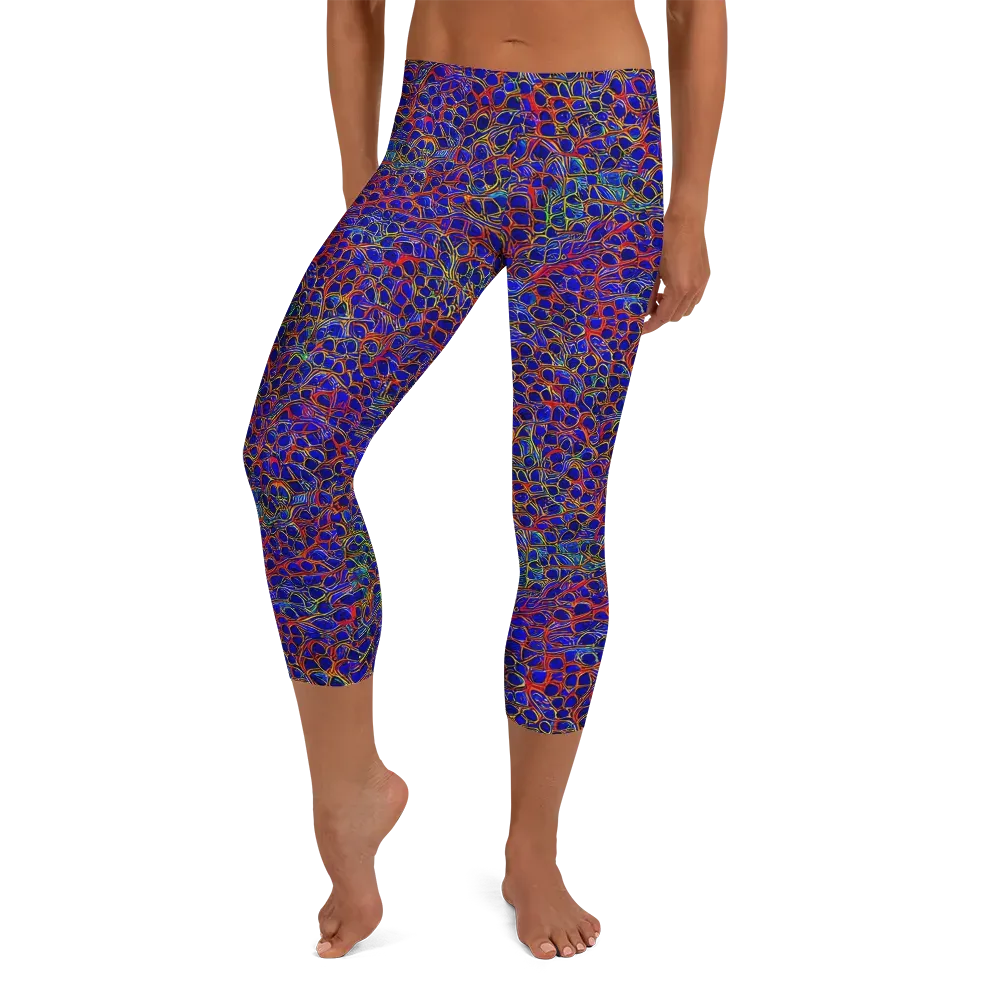 Sonic Mosaic on Capri Leggings — Front