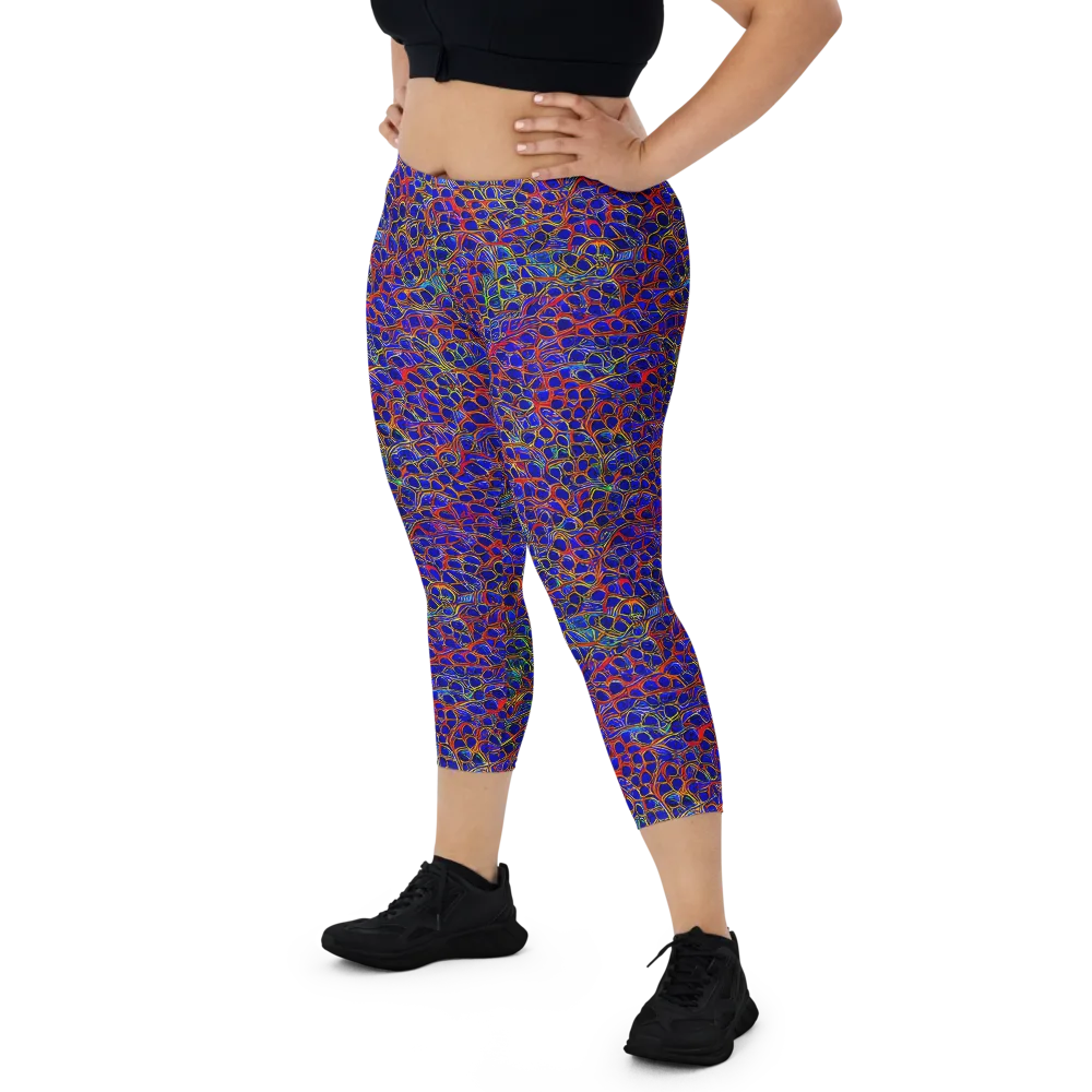 Sonic Mosaic on Capri Leggings — Front