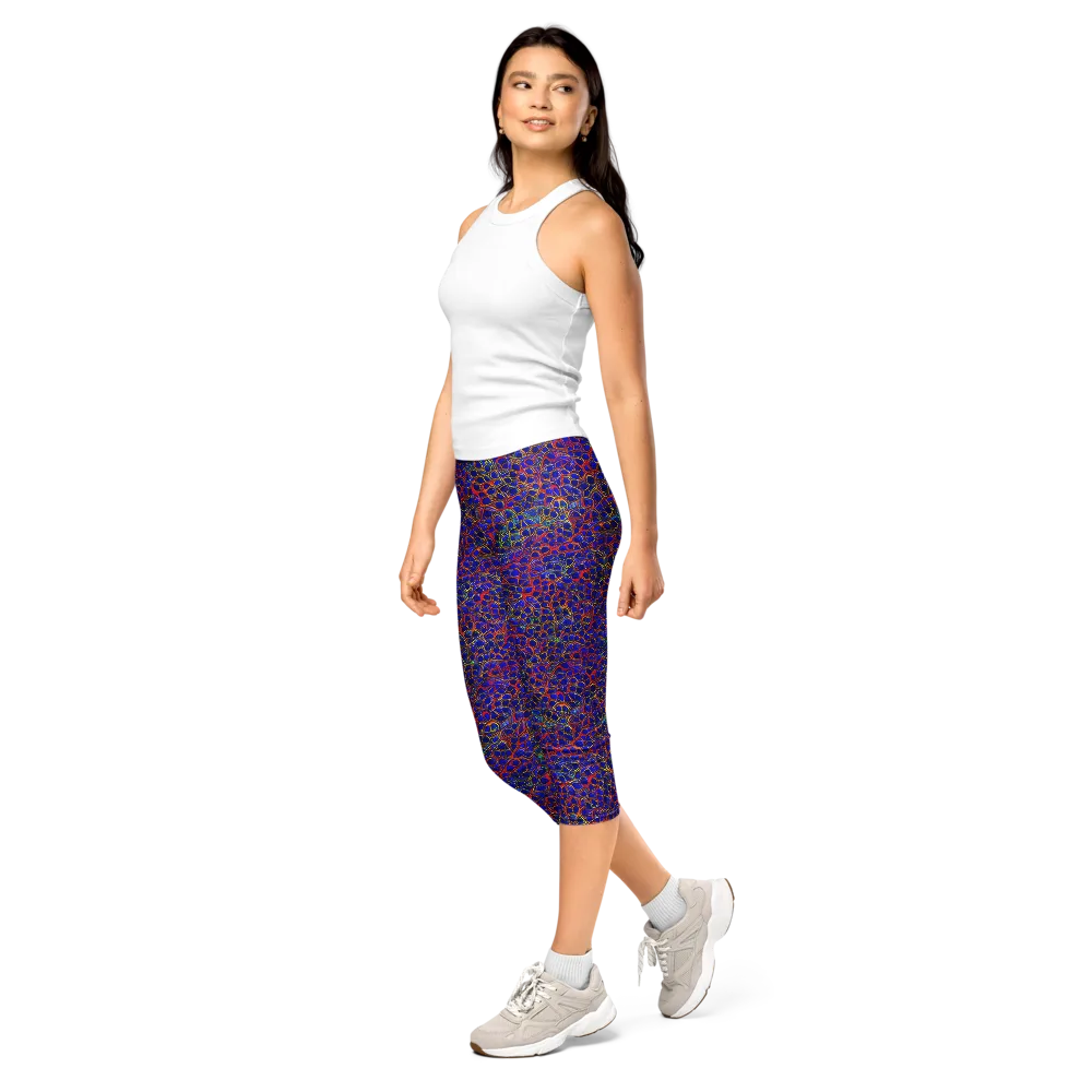 Sonic Mosaic on Capri Leggings — Left Front