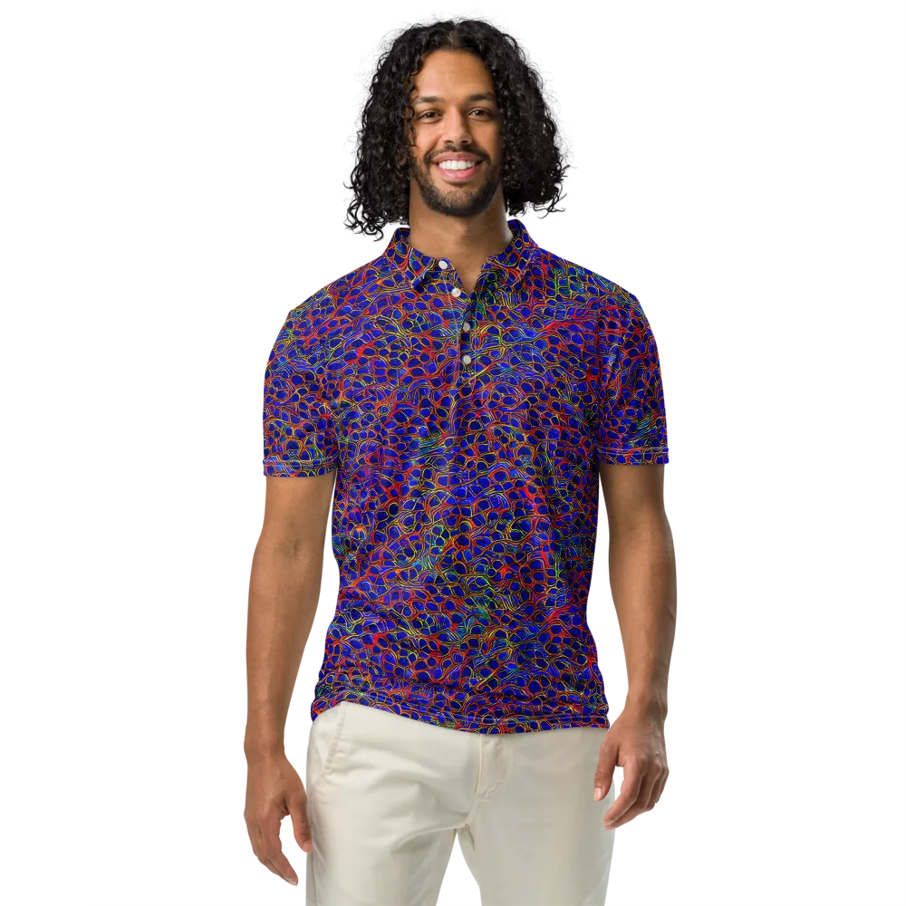 Sonic Mosaic on Men's Slim Fit Polo Shirt — Front