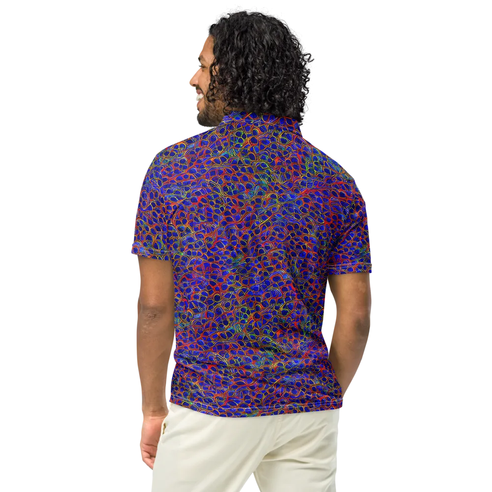 Sonic Mosaic on Men's Slim Fit Polo Shirt — Back