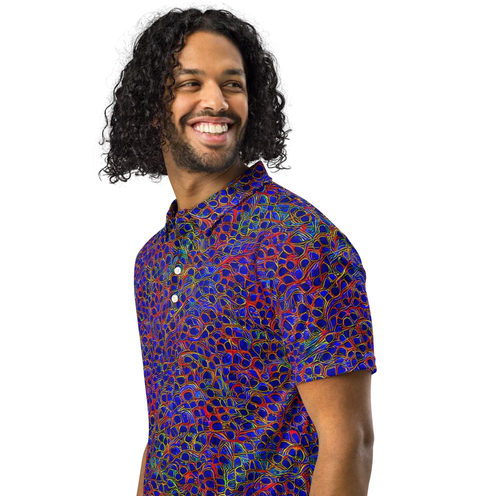 Sonic Mosaic on Men's Slim Fit Polo Shirt — Left Front
