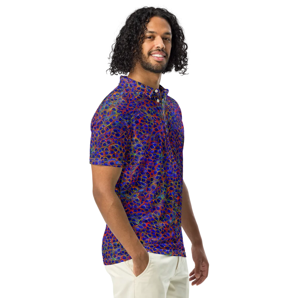 Sonic Mosaic on Men's Slim Fit Polo Shirt — Right Front