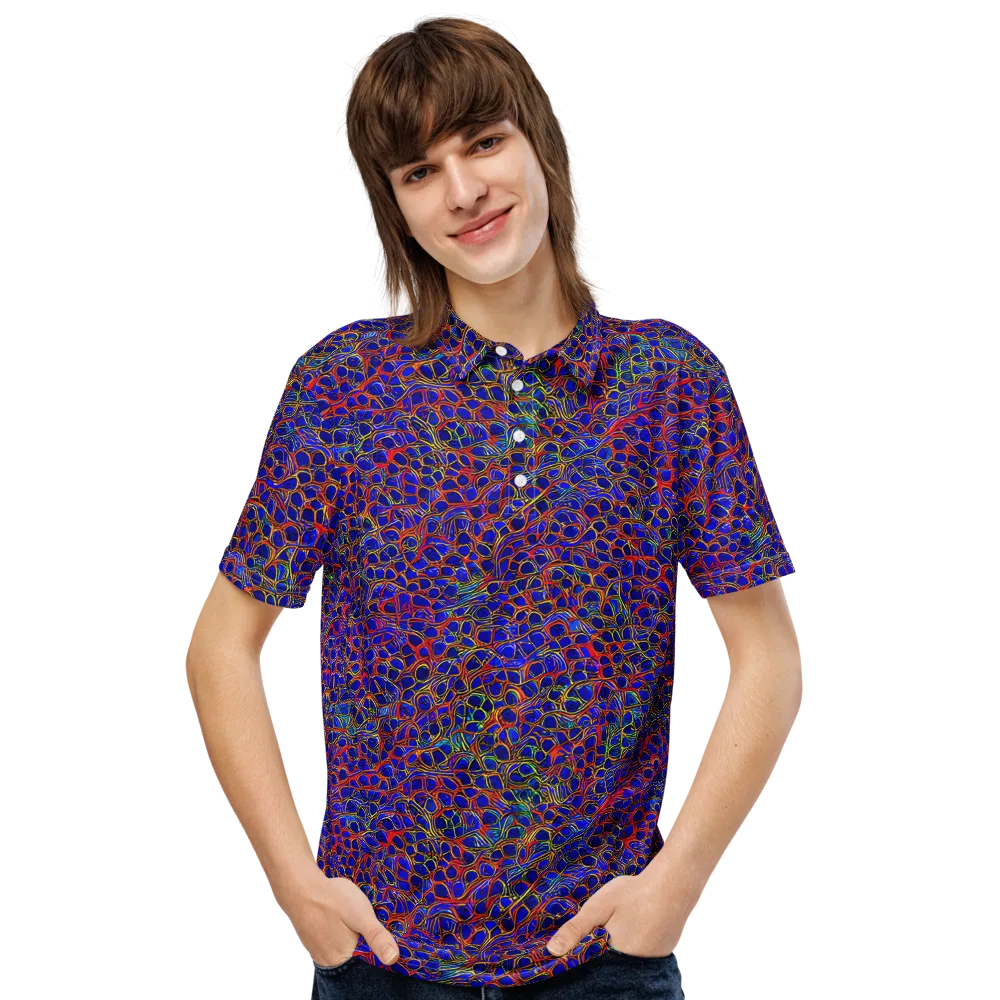 Sonic Mosaic on Men's Slim Fit Polo Shirt — Front