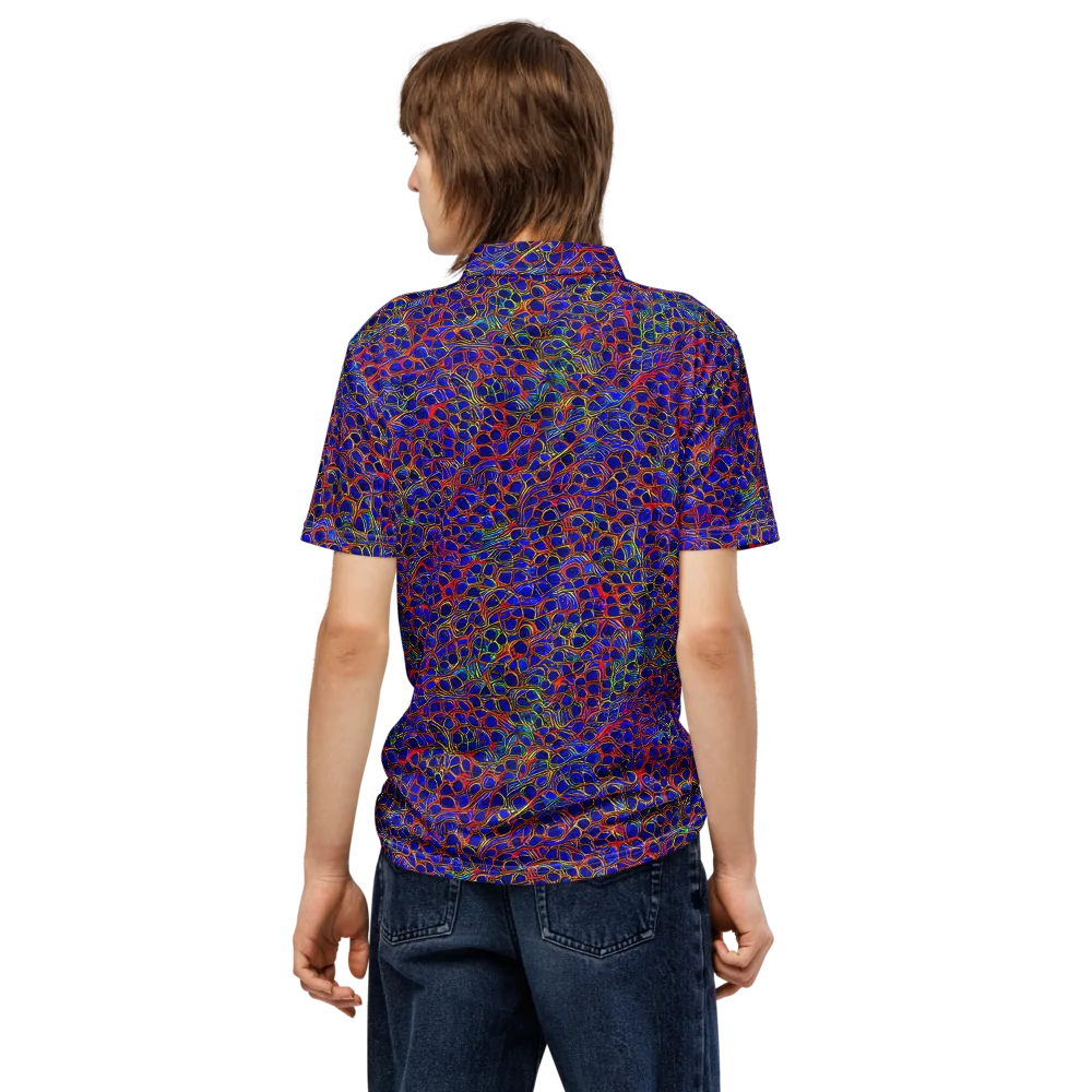 Sonic Mosaic on Men's Slim Fit Polo Shirt — Back