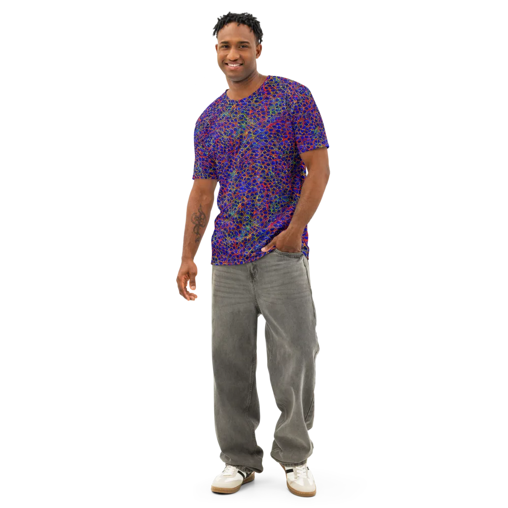 Sonic Mosaic on Men's Cotton Crew Neck T-Shirt — Front