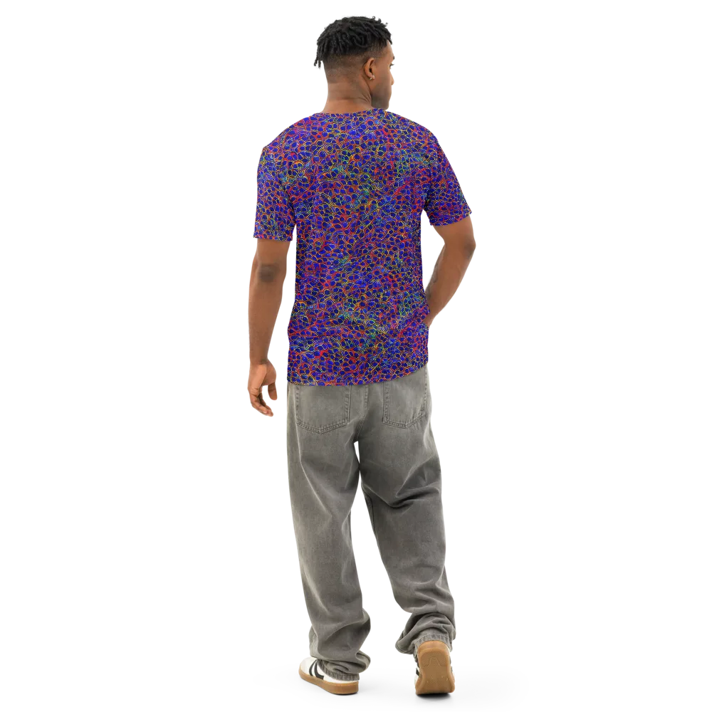 Sonic Mosaic on Men's Cotton Crew Neck T-Shirt — Back