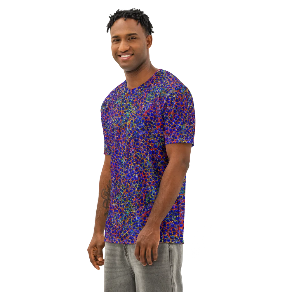 Sonic Mosaic on Men's Cotton Crew Neck T-Shirt — Left Front