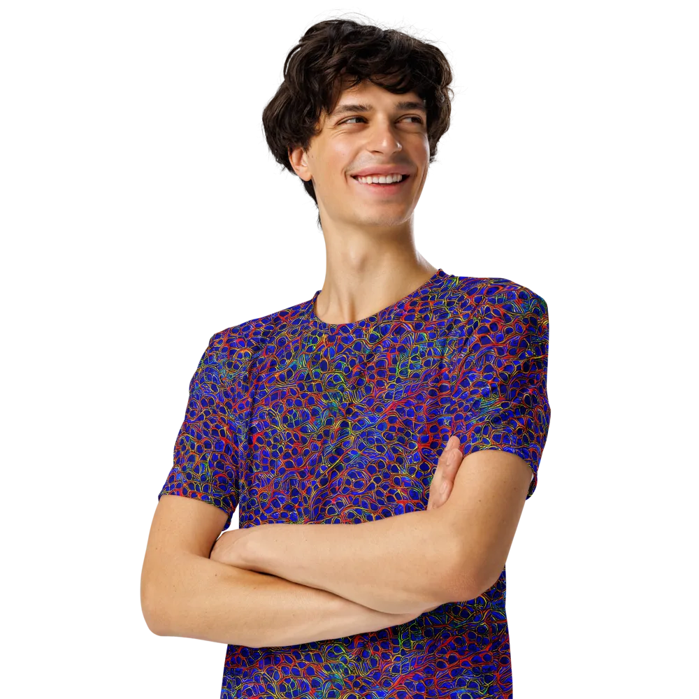 Sonic Mosaic on Men's Crew Neck T-Shirt — Left Front