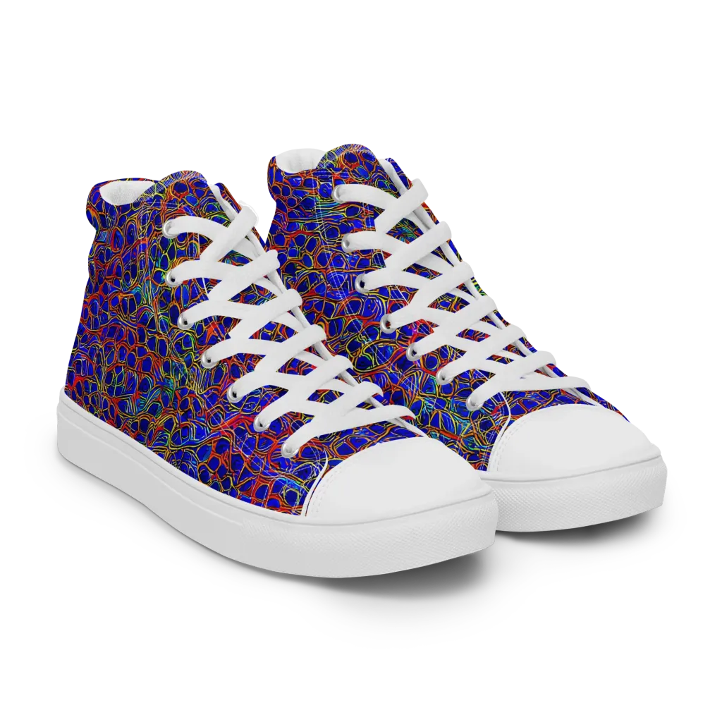 Sonic Mosaic on Men's High Top Canvas Shoes — Right Front