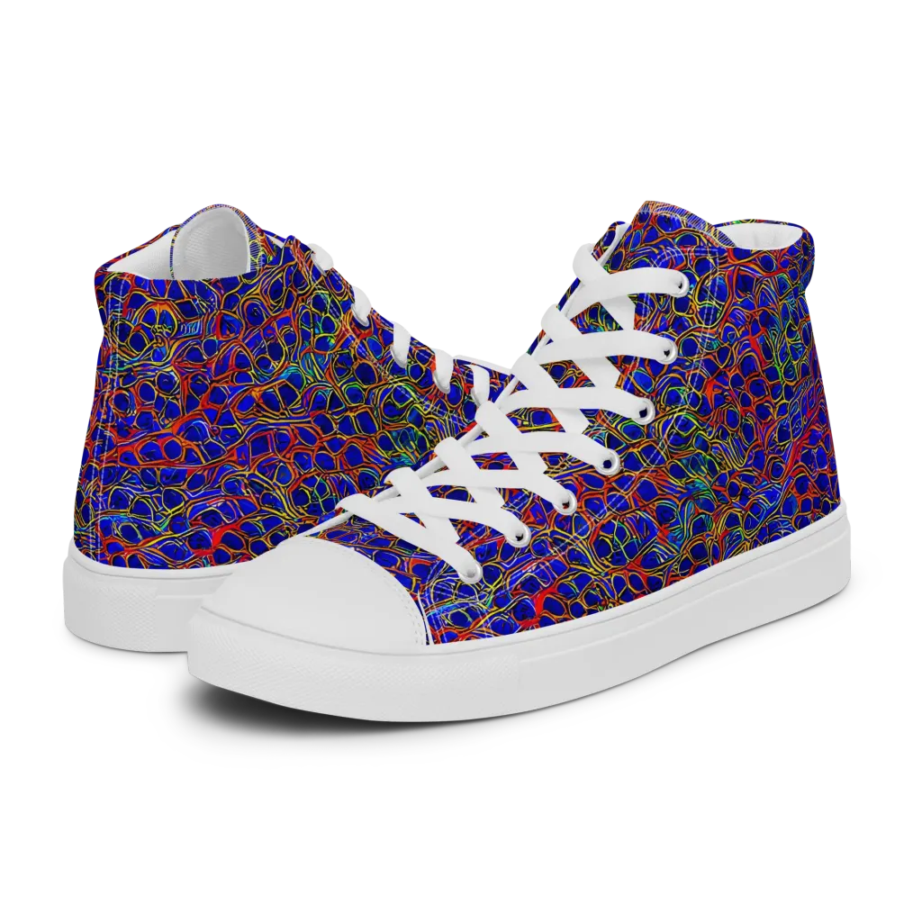 Sonic Mosaic on Men's High Top Canvas Shoes — Left
