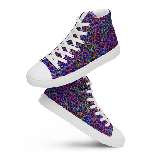 Sonic Mosaic on a Men's High Top Canvas Shoes