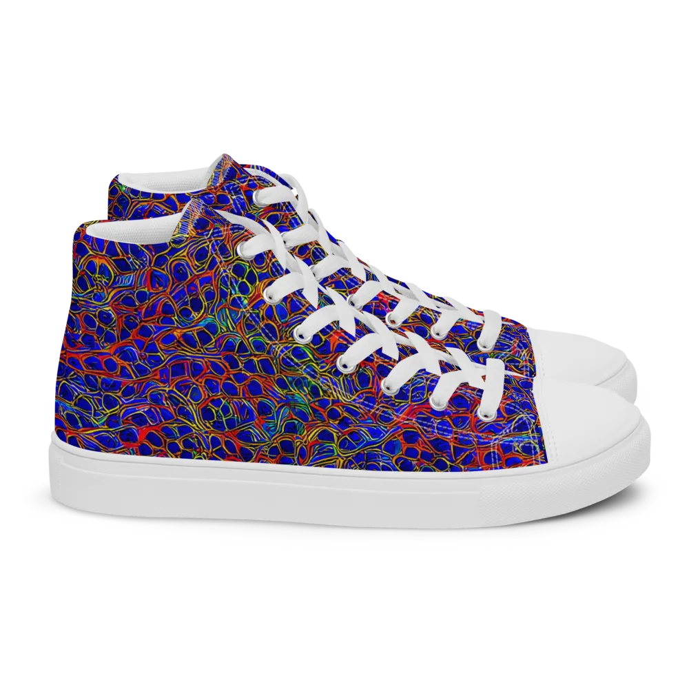 Sonic Mosaic on Women's High Top Canvas Shoes — Right