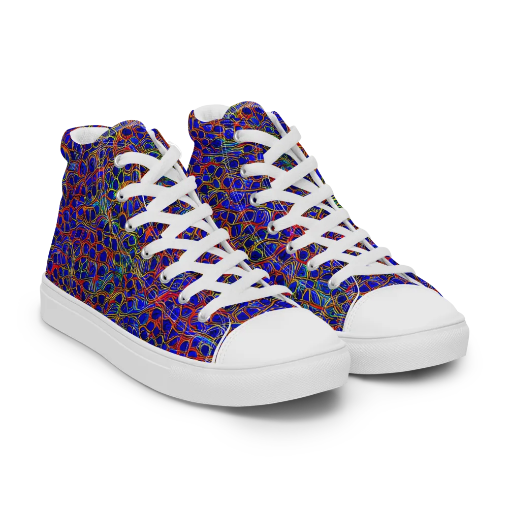 Sonic Mosaic on Women's High Top Canvas Shoes — Right Front